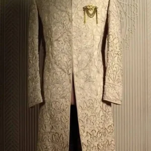 Ivory Gold Embroidered Majestic Sherwani