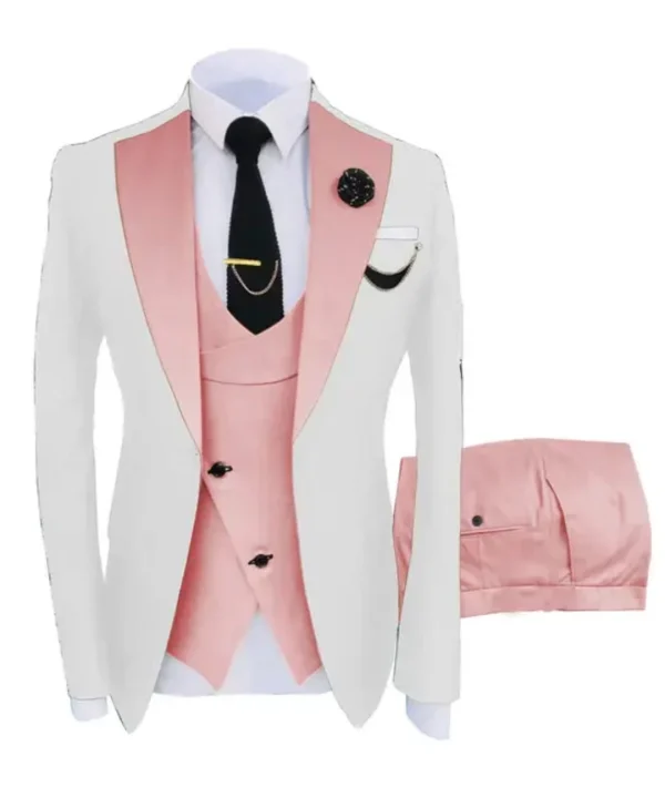 Kenton White & Soft Pink Modern Fit Suit