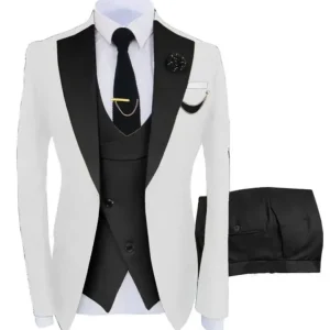 Kenton White & Black Modern Fit Suit