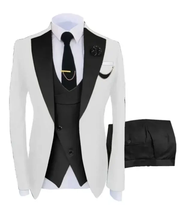 Kenton White & Black Modern Fit Suit