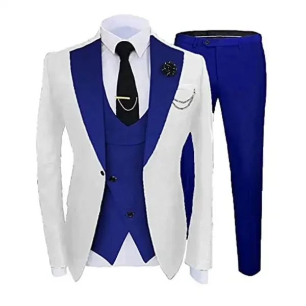 Kenton White & Royal Blue Modern Fit Suit