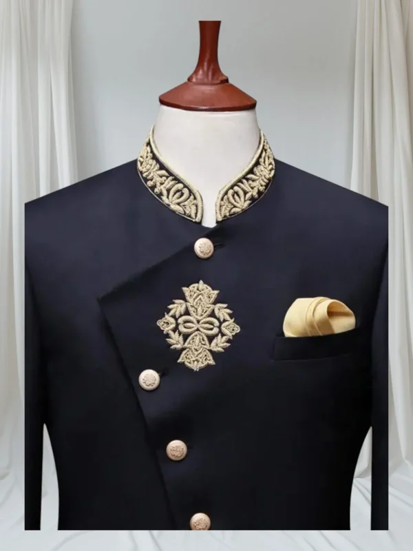Regal Eclipse Embroidered Prince Coat – SHMD-013 - Image 2