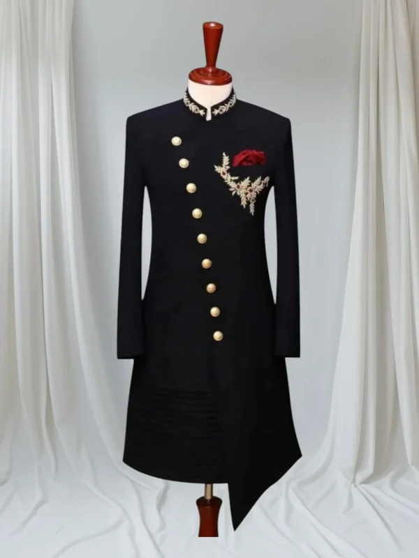 Midnight Shadow Asymmetrical Prince Coat