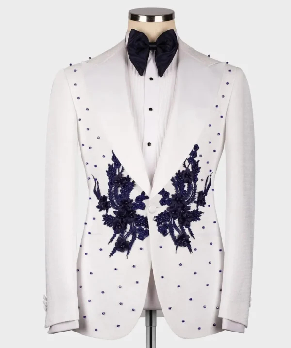 Icy Bloom Appliquéd Dinner Jacket