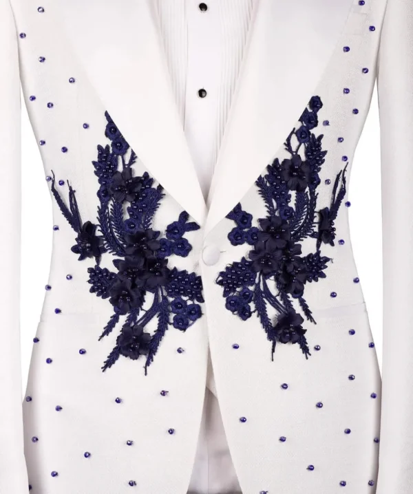 Icy Bloom Appliquéd Dinner Jacket – TJMD-006 - Image 2