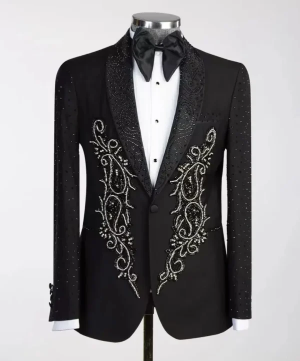 Midnight Paisley Embellished Dinner Jacket