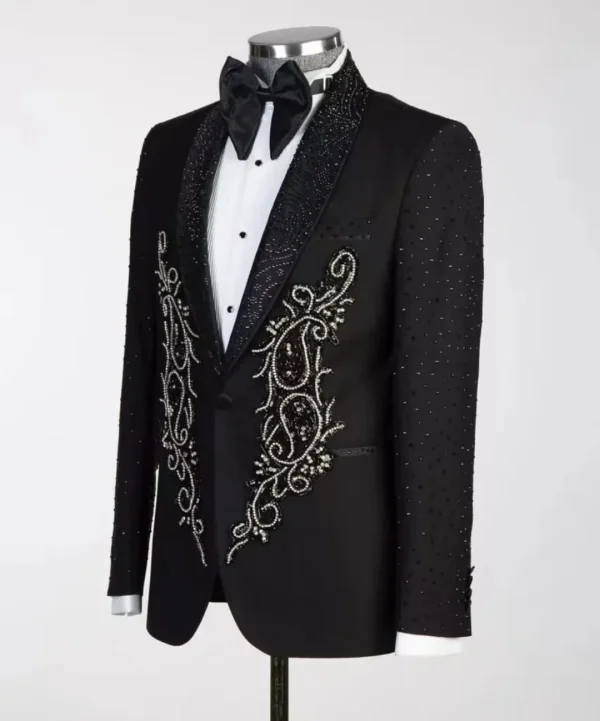 Midnight Paisley Embellished Dinner Jacket – TJMD-007 - Image 3
