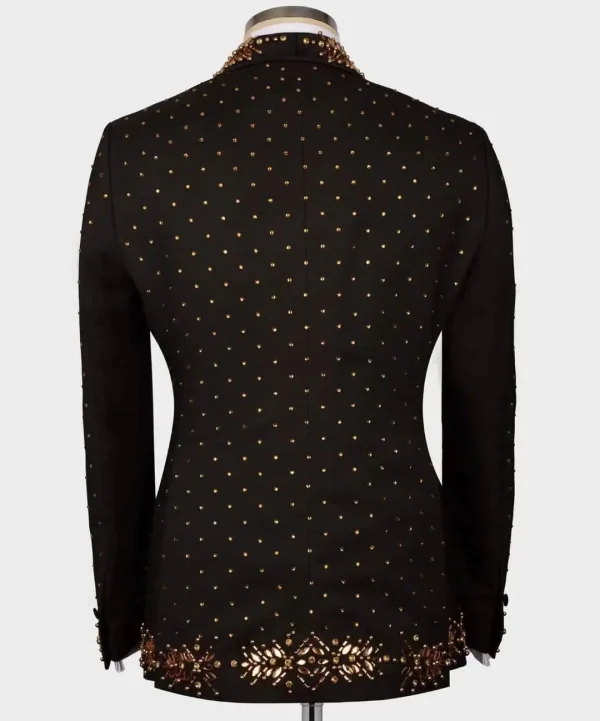 Midas Touch Gold Beaded Tuxedo Jacket – TJMD-011 - Image 2