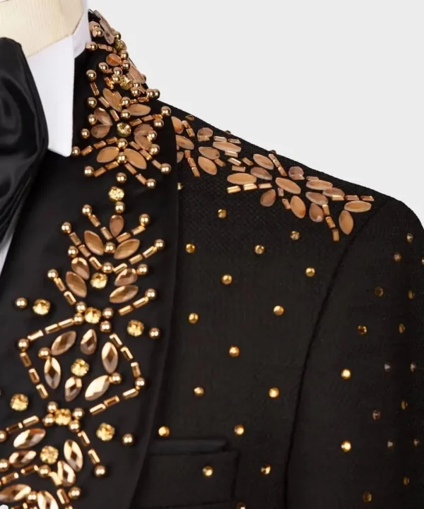Midas Touch Gold Beaded Tuxedo Jacket – TJMD-011 - Image 4