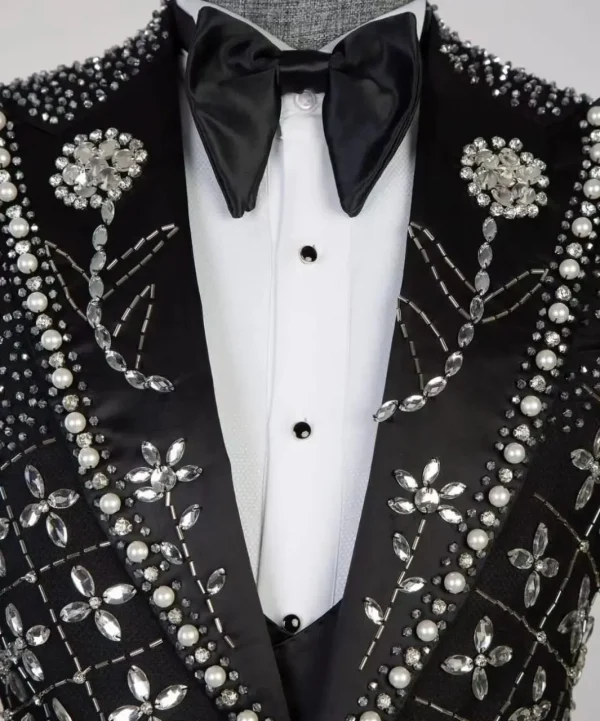 Midnight Frost Crystal Embellished Tuxedo – TXMD-050 - Image 3