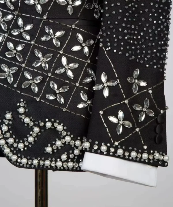 Midnight Frost Crystal Embellished Tuxedo – TXMD-050 - Image 4