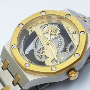 Skeletal Elegance: Two-Tone Octagonal Watch – MDW-03