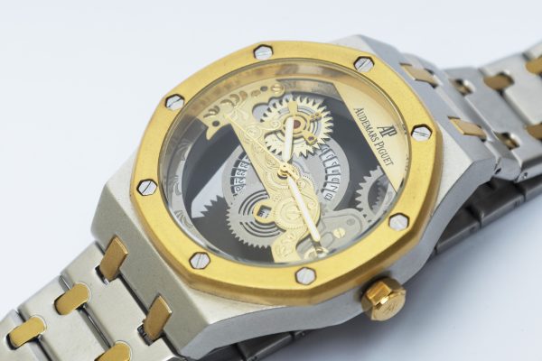 Skeletal Elegance: Two-Tone Octagonal Watch – MDW-03