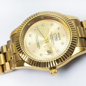 Regal Gold-Tone Fluted Bezel Watch