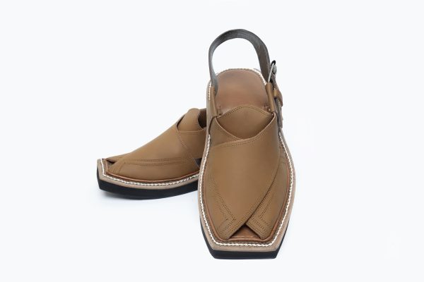 Handcrafted Premium Leather Peshawari Chappal - Tan (MDPC-005) - Image 2