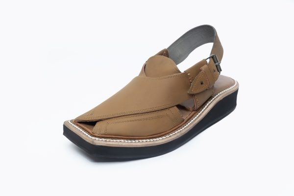 Handcrafted Premium Leather Peshawari Chappal - Tan (MDPC-005) - Image 3
