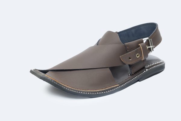 Men Designers Handcrafted Premium Leather Peshawari Chappal - Brown MDPC-004 - Image 2