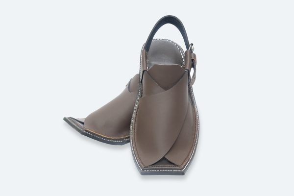 Men Designers Handcrafted Premium Leather Peshawari Chappal - Brown MDPC-004 - Image 3