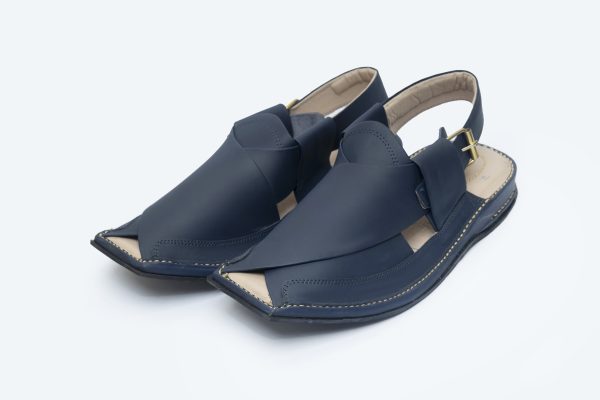 Navy Blue Peshawari Chappal for Men