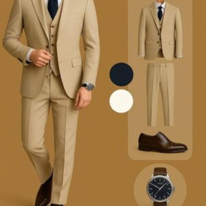 Classic Tan Three-Piece Suit