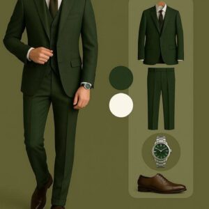 Luxury Forest Green Three-Piece Suit